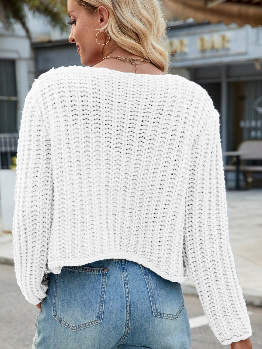 Amara | Cardigan à Col Rond avec Boutons Dorés