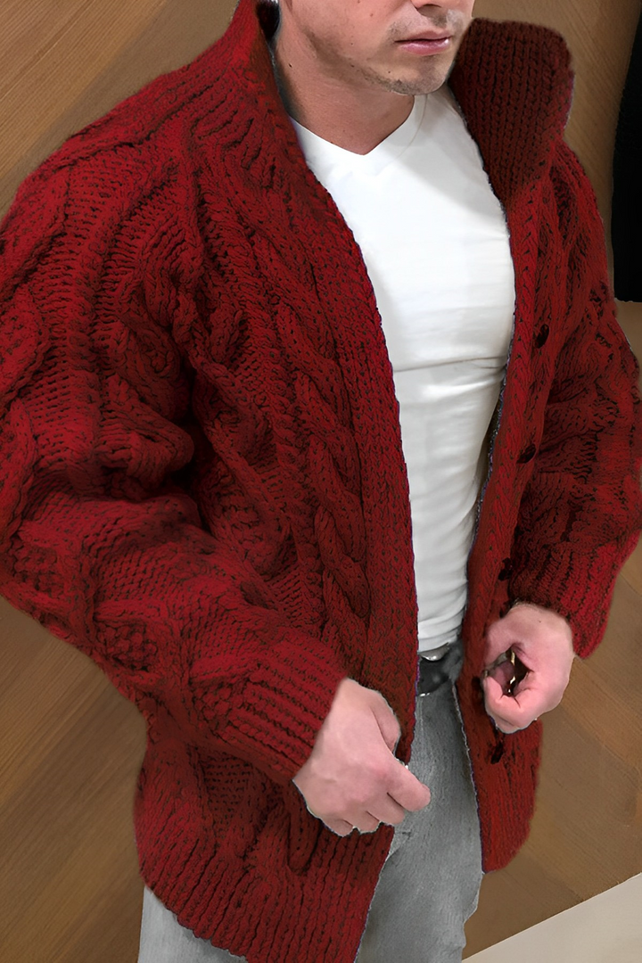Ove | Hommes Chaud Câble Tricot Cardigan