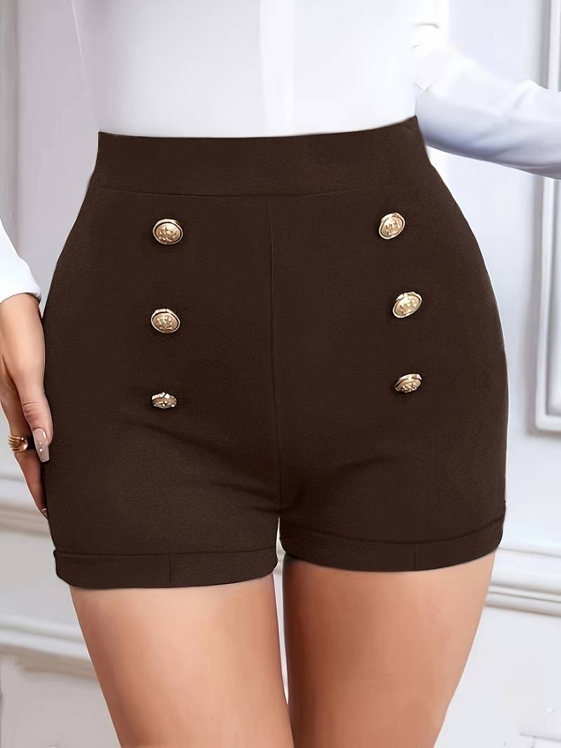 Alethea | Short D'été Stylée Femmes avec Boutons Décoratifs
