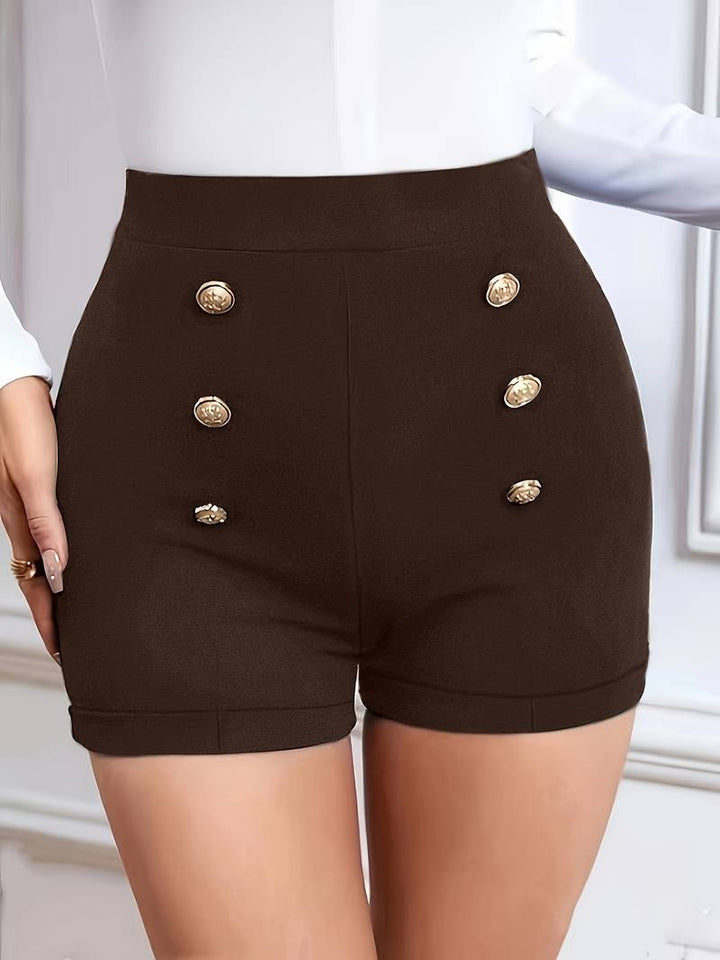 Alethea | Short D'été Stylée Femmes avec Boutons Décoratifs