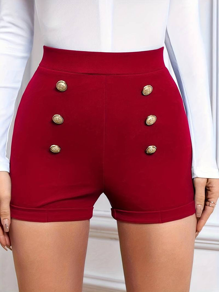 Alethea | Short D'été Stylée Femmes avec Boutons Décoratifs