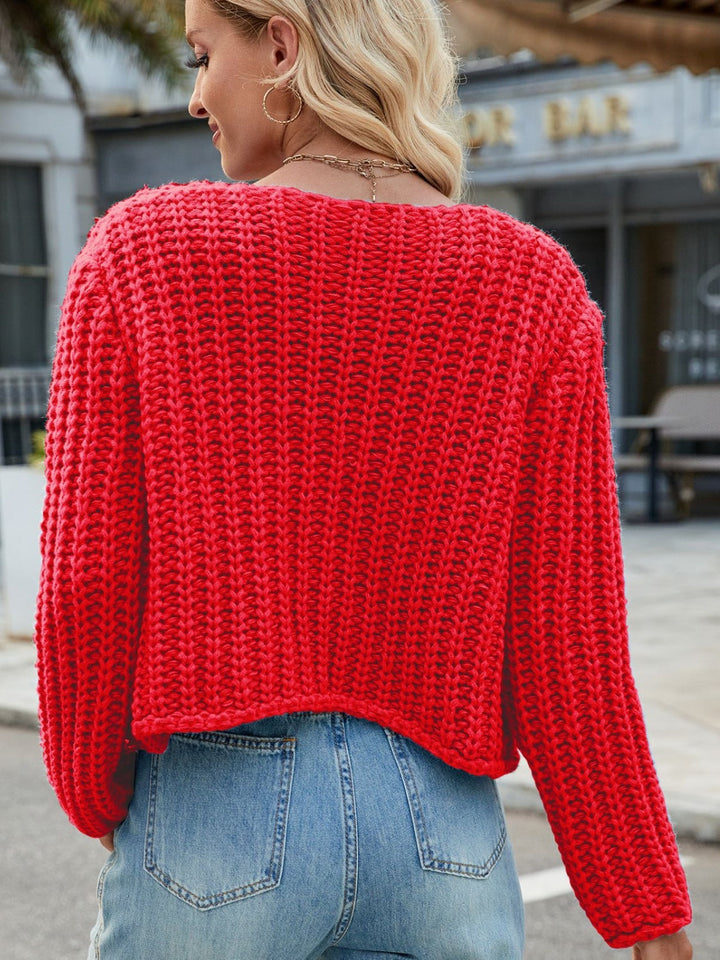 Amara | Cardigan à Col Rond avec Boutons Dorés