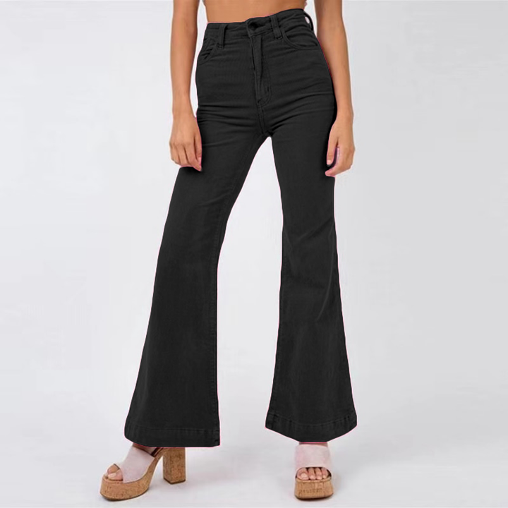 Donatella | Pantalon évasé en Velours Côtelé avec Poches pour Femmes
