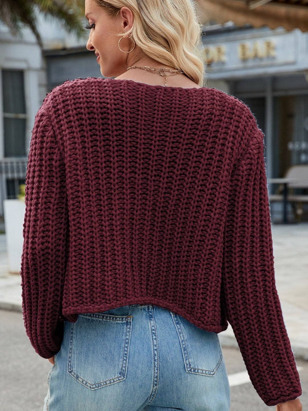 Amara | Cardigan à Col Rond avec Boutons Dorés