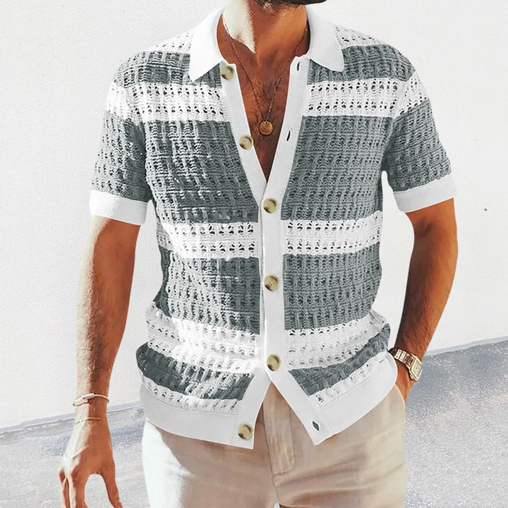 Luca | Cardigan Maille Rayée