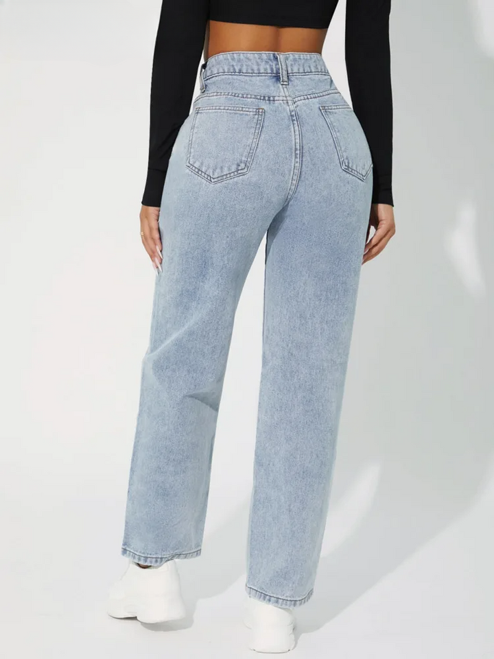 Katalena | Taille-Haute Droit Jambe Jeans Pour Femmes