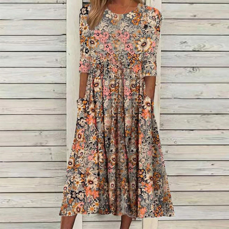 Una | Robe Midi Stylée avec Coupe Ample