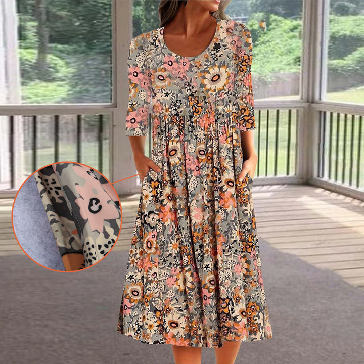 Una | Robe Midi Stylée avec Coupe Ample