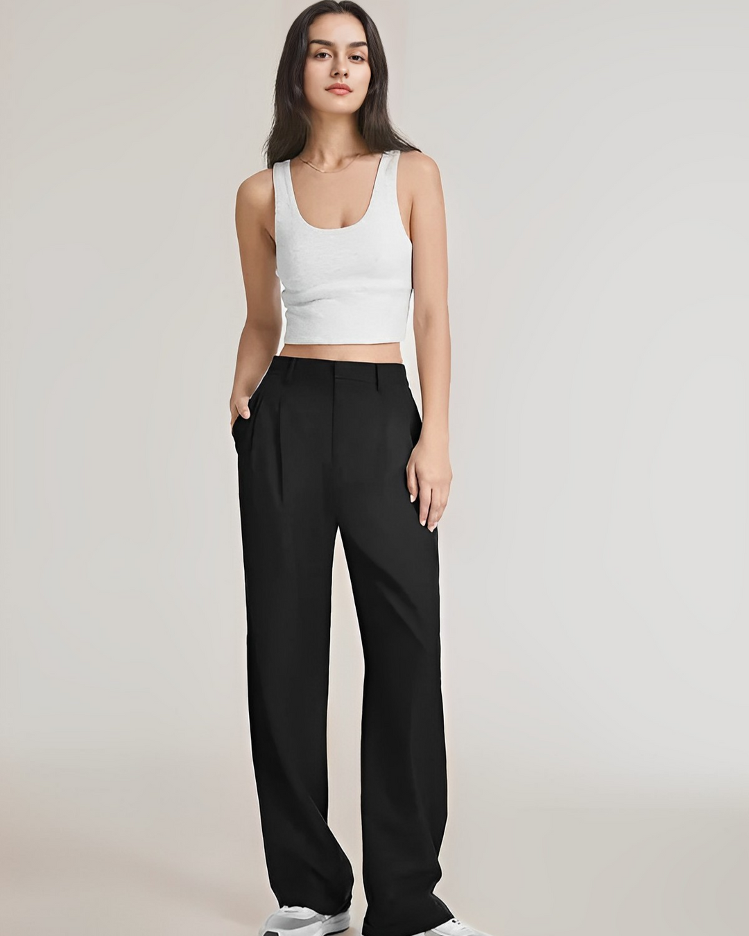 Fiorella | Taille-Haute Tailleur Ajusté Jambe-Large Femme Pantalon