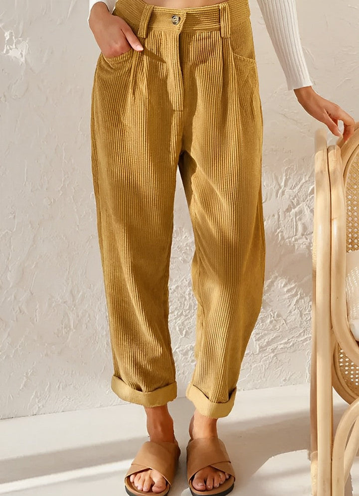 Amaya | Stylée Velours Côtelé Pantalon Pour Femmes