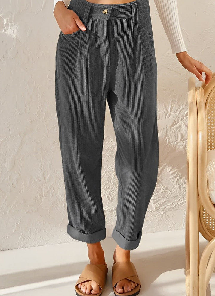 Amaya | Stylée Velours Côtelé Pantalon Pour Femmes