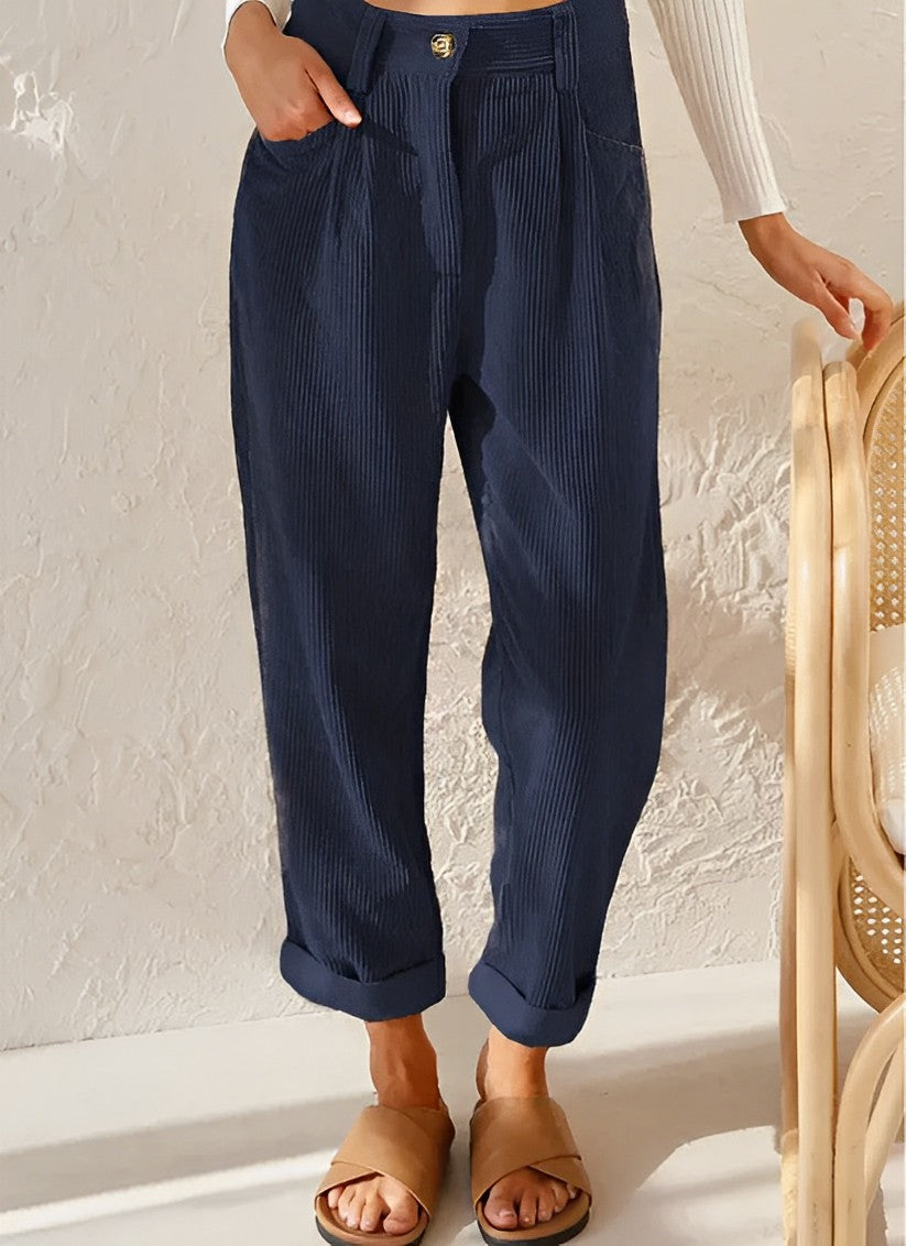 Amaya | Stylée Velours Côtelé Pantalon Pour Femmes