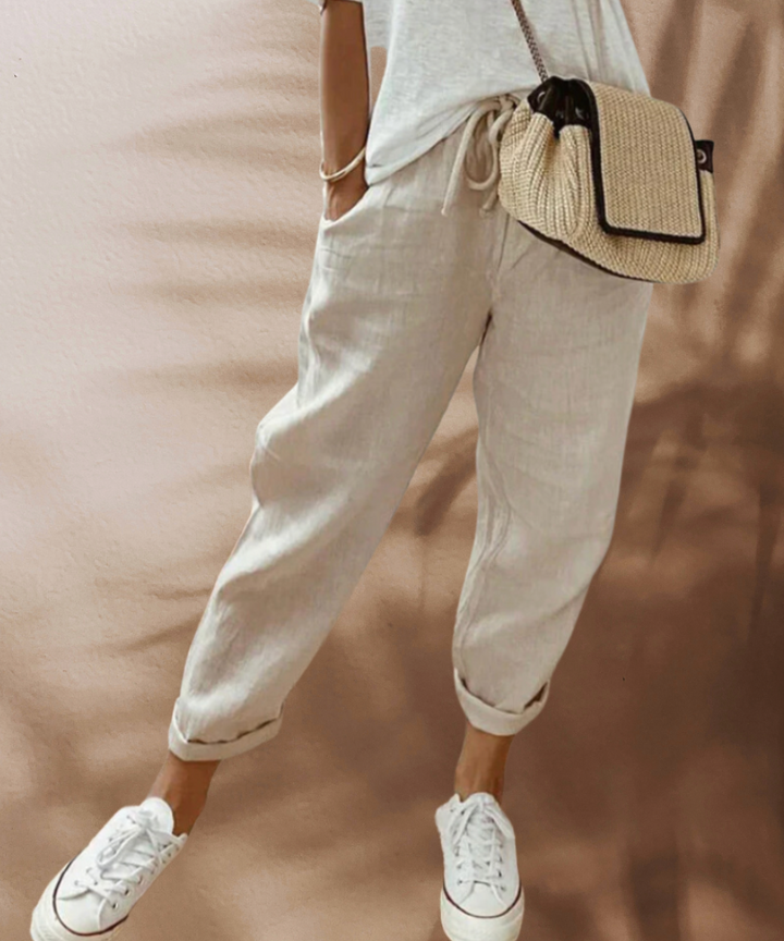 Esti | Pantalon en Lin Décontracté et Stylée