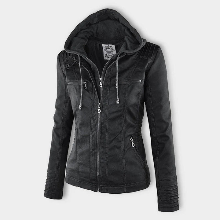 Emery | Femme Veste en Cuir Doublement Doublée avec Capuche