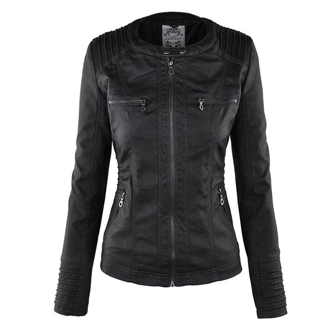 Emery | Femme Veste en Cuir Doublement Doublée avec Capuche