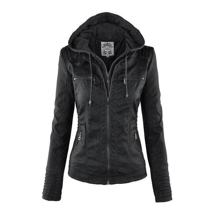 Emery | Femme Veste en Cuir Doublement Doublée avec Capuche