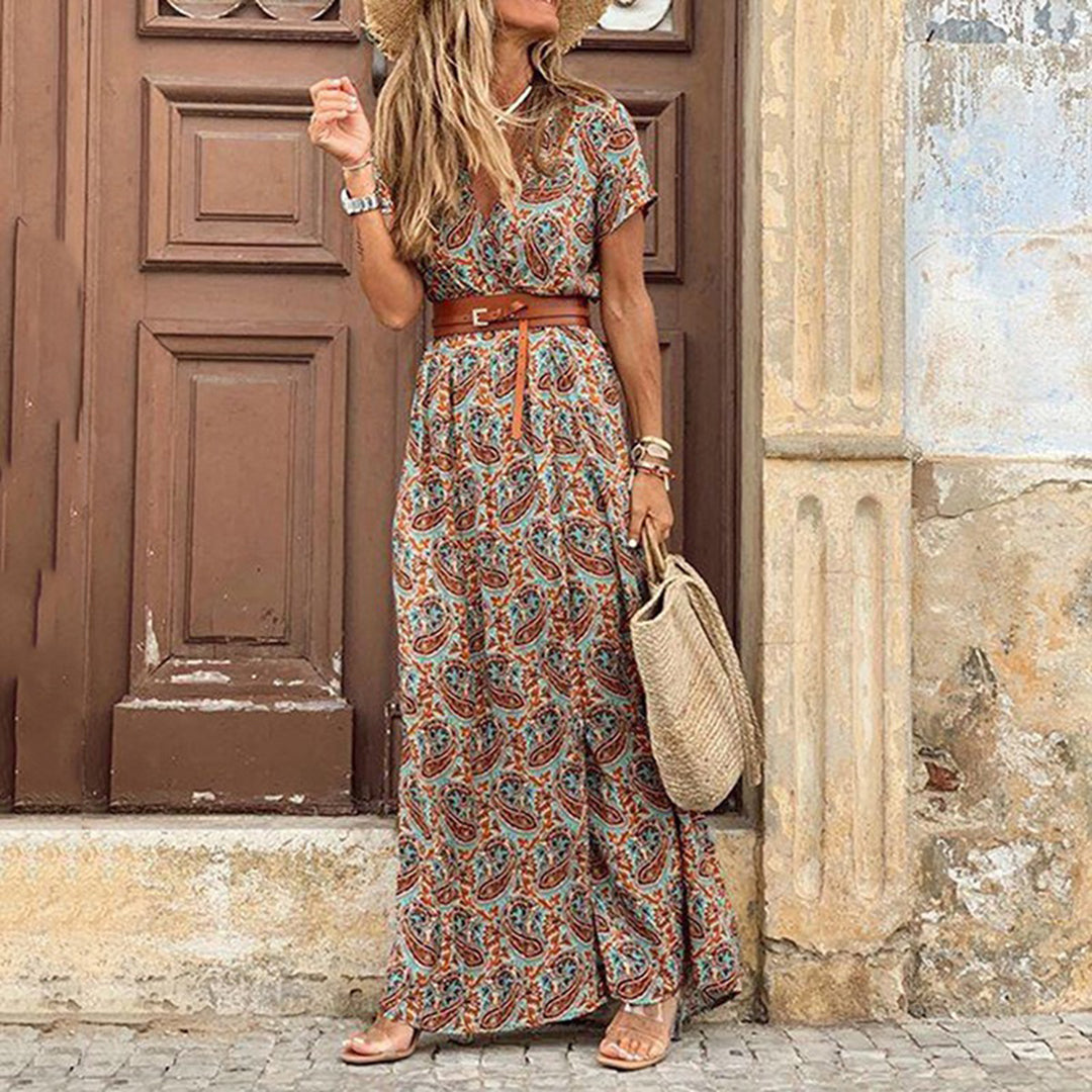 Sylvara | Robe Longue Florale Stylée Pour L'été et Les Fêtes