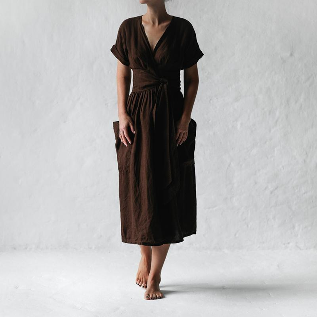 Talyra | Robe Décontractée à Col en V Pour Femmes