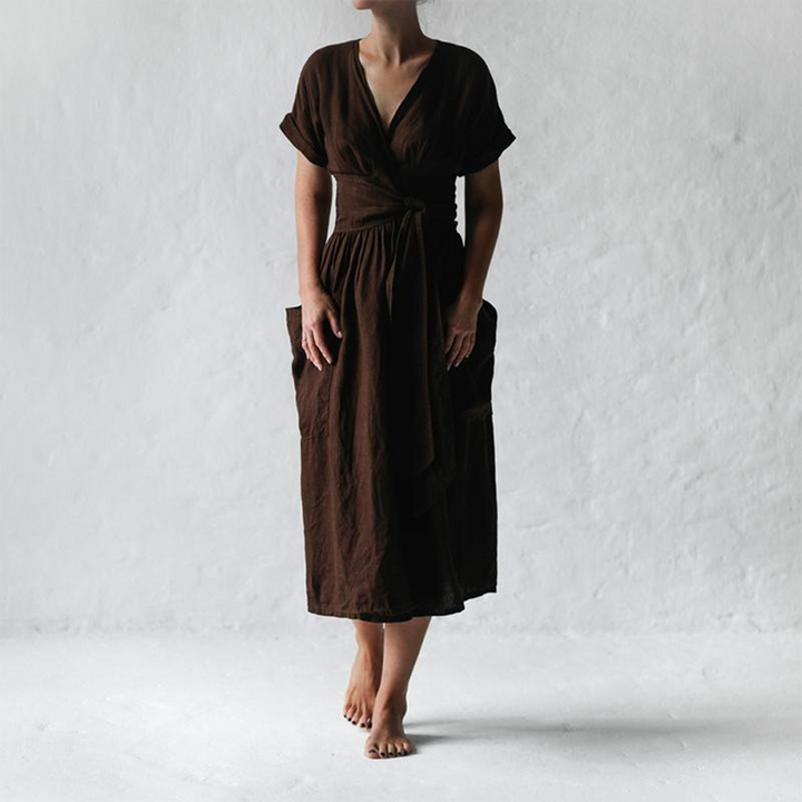 Talyra | Robe Décontractée à Col en V Pour Femmes
