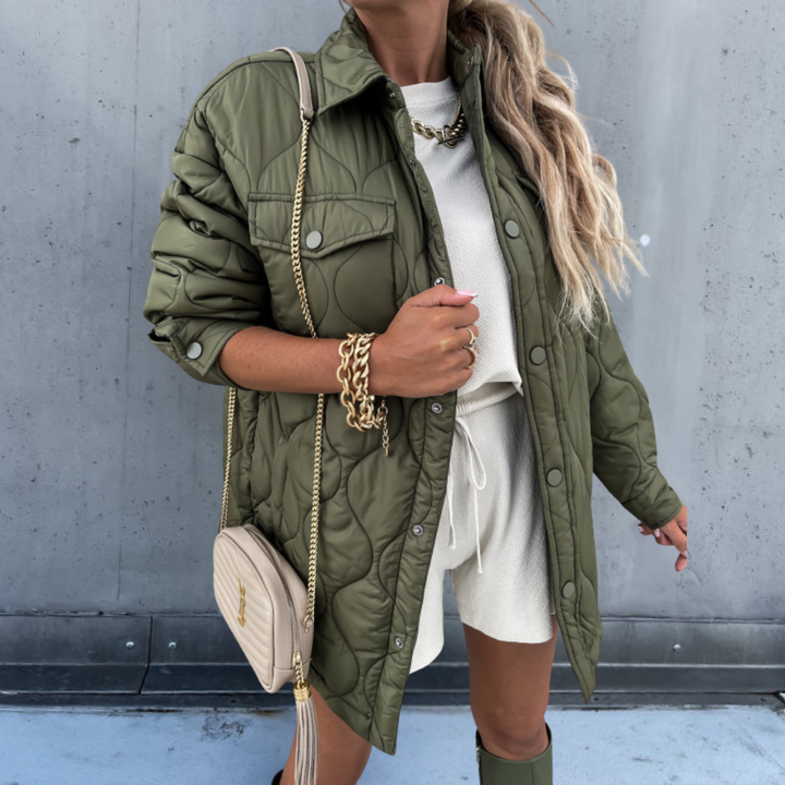 Annette | Veste Intemporelle à Manches Longues avec Conception patchwork