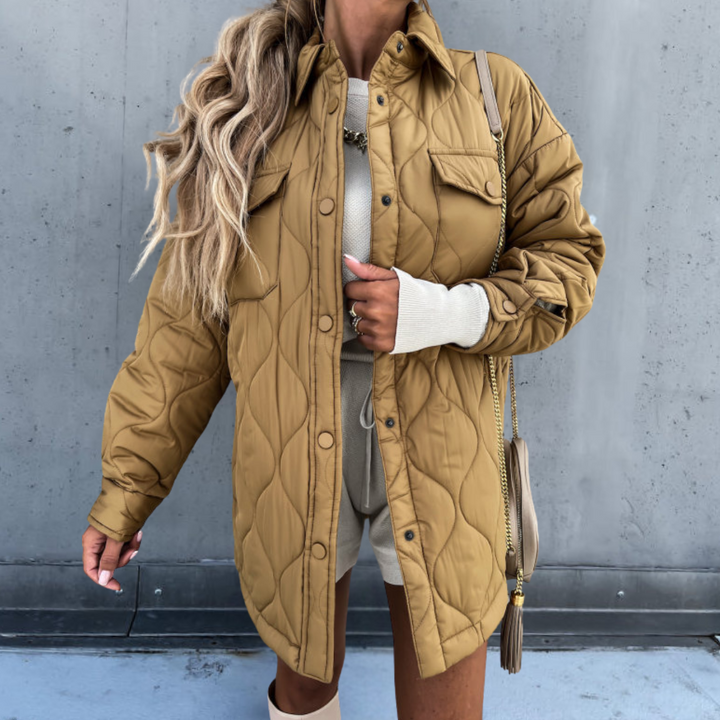Annette | Veste Intemporelle à Manches Longues avec Conception patchwork