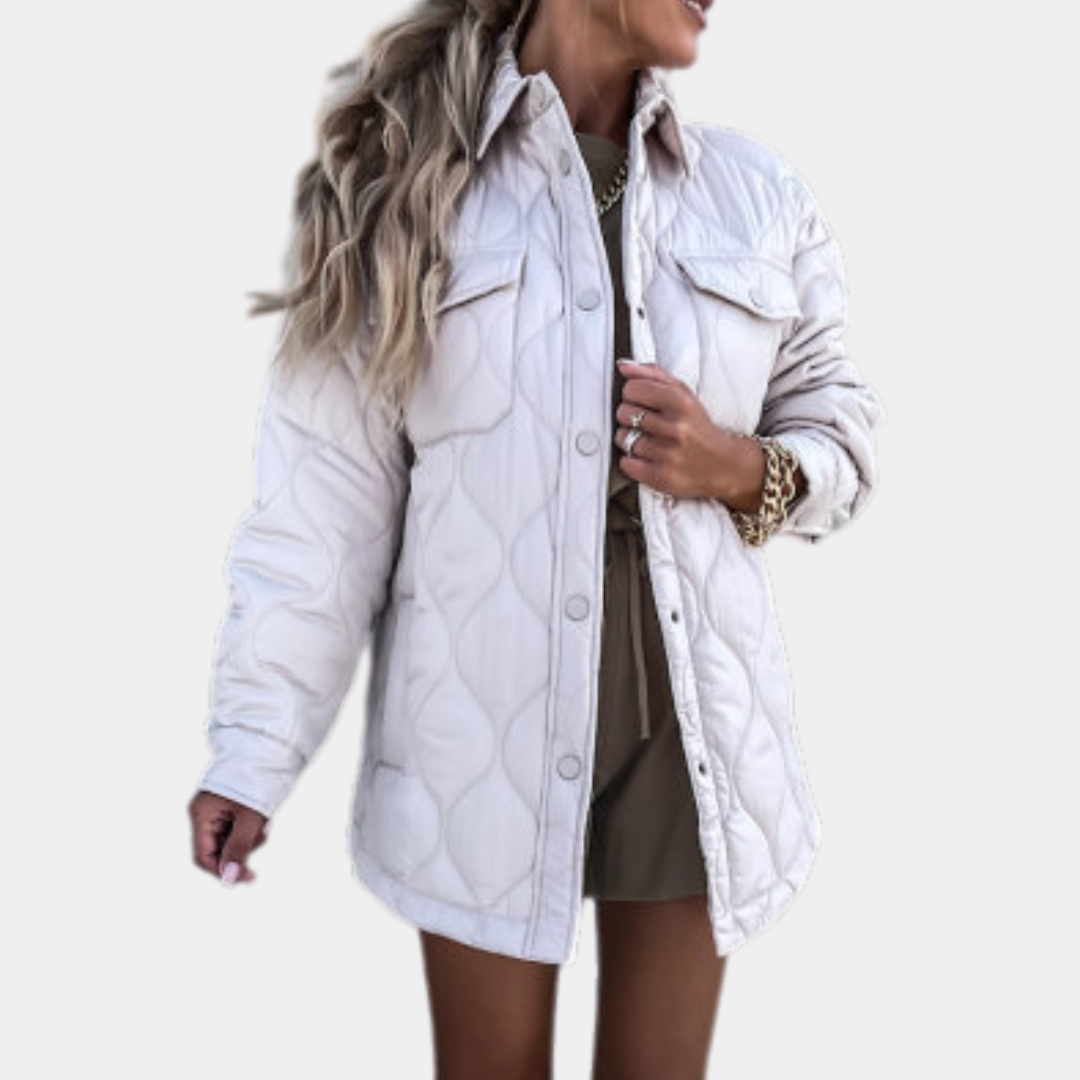 Annette | Veste Intemporelle à Manches Longues avec Conception patchwork