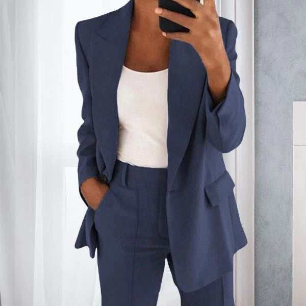 Maia | Blazer Stylée avec Pantalon pour le Bureau et Les Porter Décontractées