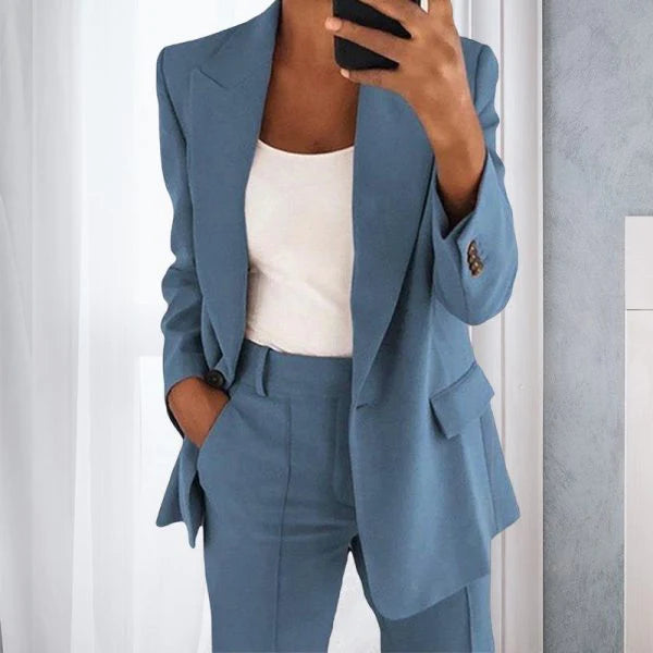 Maia | Blazer Stylée avec Pantalon pour le Bureau et Les Porter Décontractées