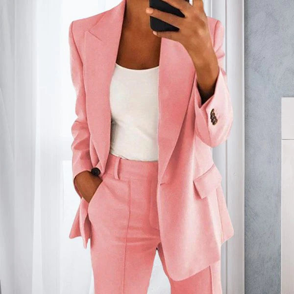 Maia | Blazer Stylée avec Pantalon pour le Bureau et Les Porter Décontractées