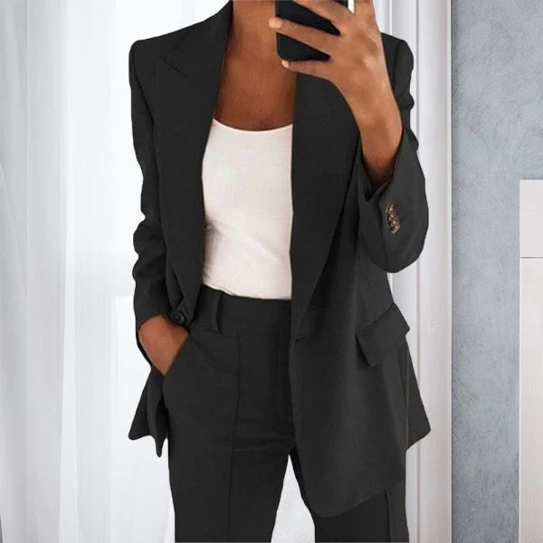 Maia | Blazer Stylée avec Pantalon pour le Bureau et Les Porter Décontractées