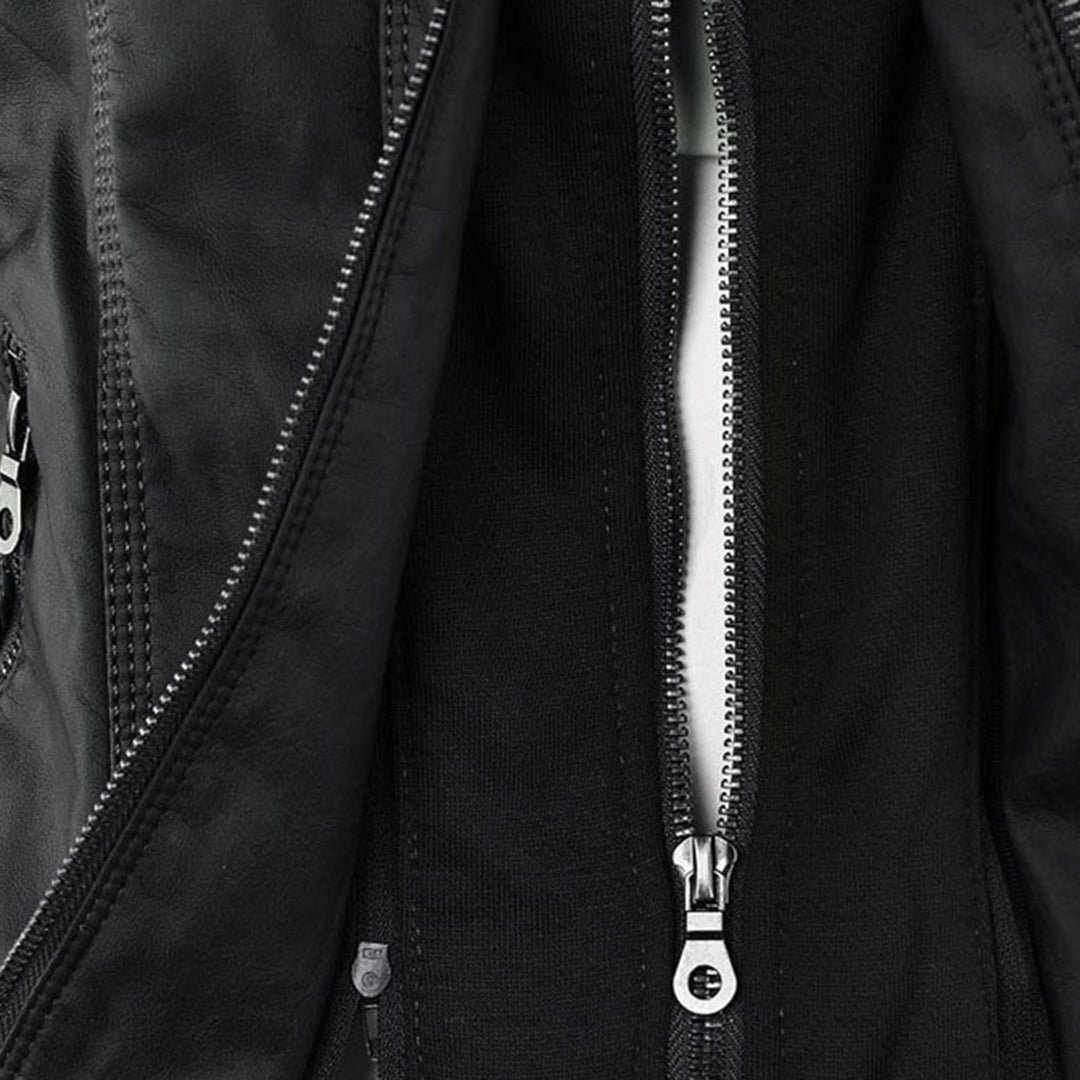 Emery | Femme Veste en Cuir Doublement Doublée avec Capuche