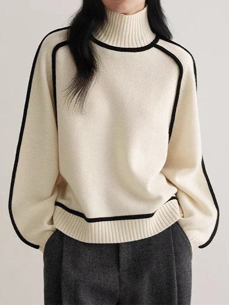 Lara | Pull à Col Roulé Surdimensionné Chic