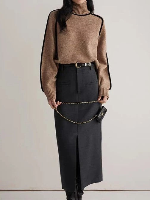 Lara | Pull à Col Roulé Surdimensionné Chic