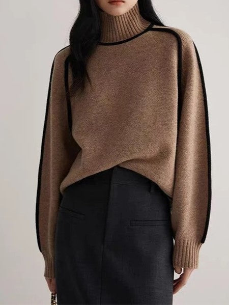 Lara | Pull à Col Roulé Surdimensionné Chic