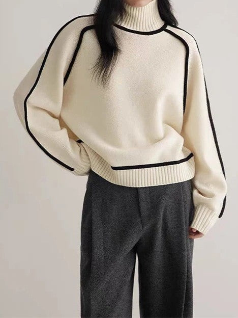 Lara | Pull à Col Roulé Surdimensionné Chic