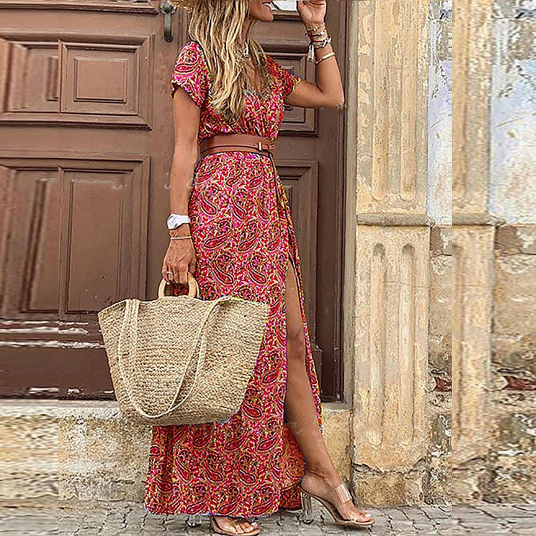 Sylvara | Robe Longue Florale Stylée Pour L'été et Les Fêtes