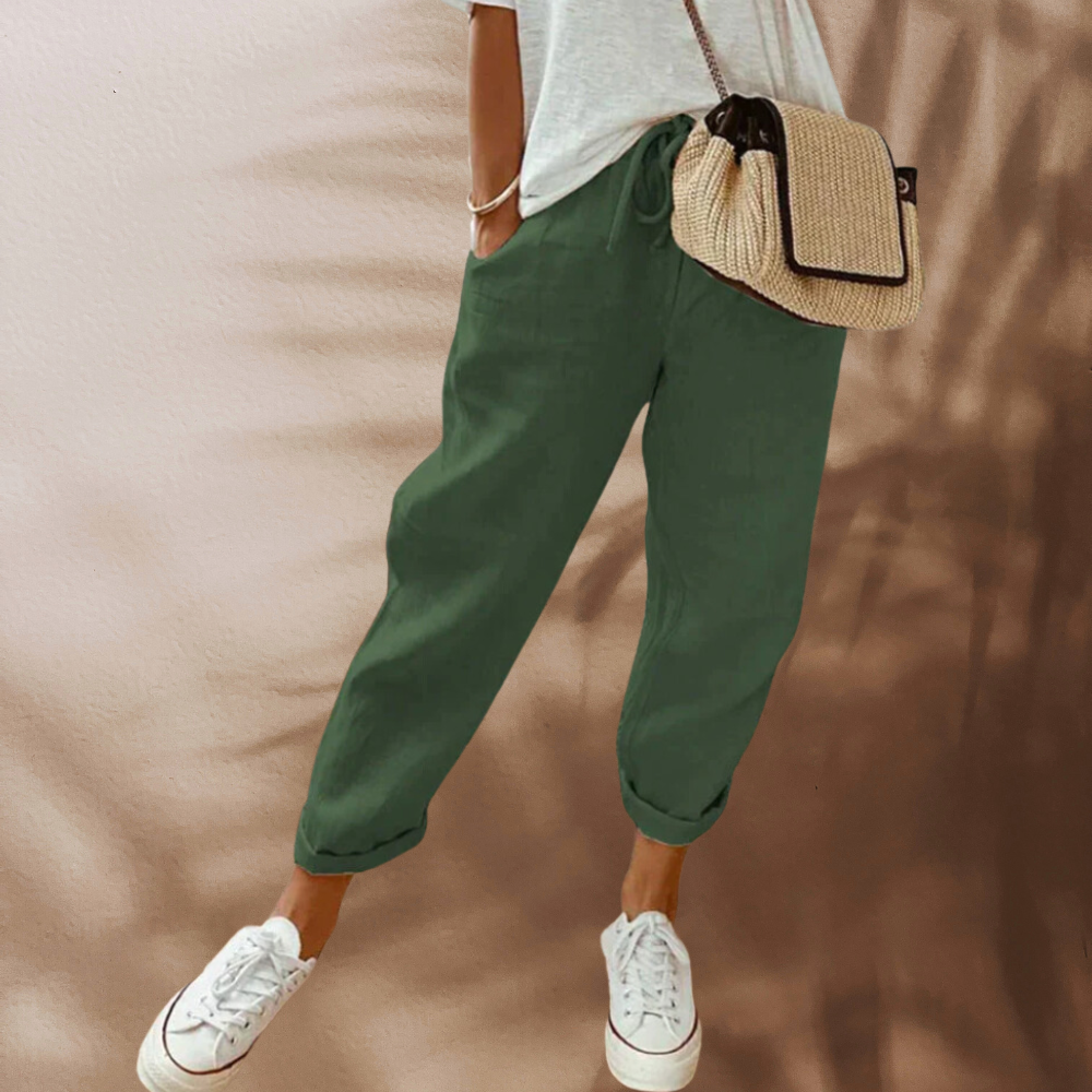 Esti | Pantalon en Lin Décontracté et Stylée