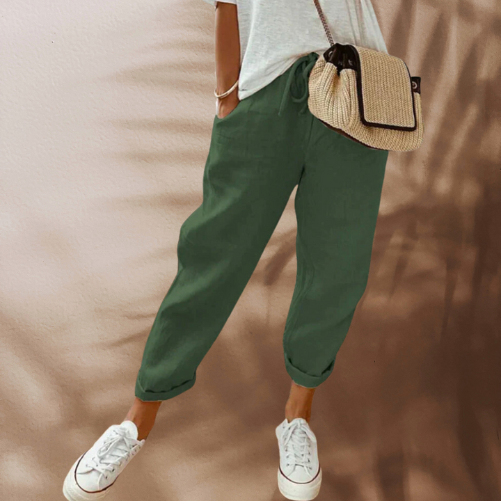 Esti | Pantalon en Lin Décontracté et Stylée