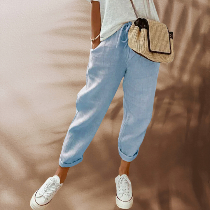 Esti | Pantalon en Lin Décontracté et Stylée