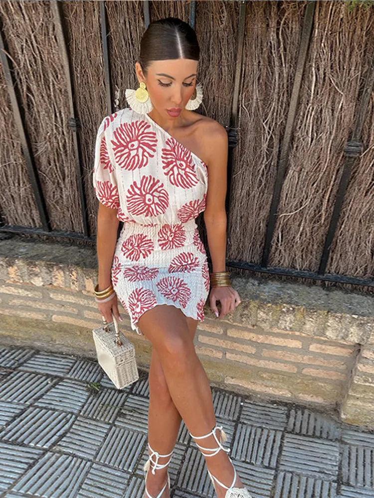 Léontine | Femmes Un-Epaule Mini Robe