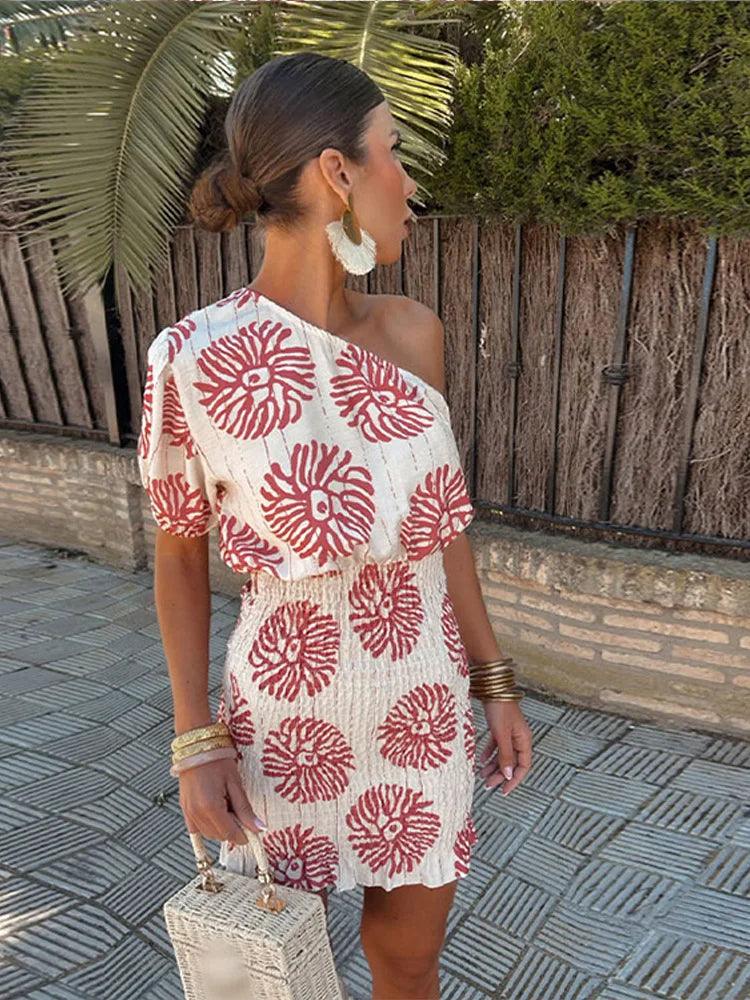 Léontine | Femmes Un-Epaule Mini Robe