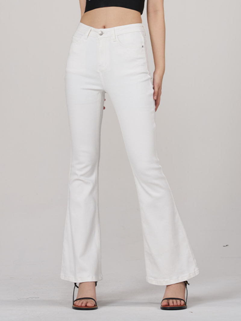 Desta | Jean Large Blanc élégant Coupe Ample Pour Femmes