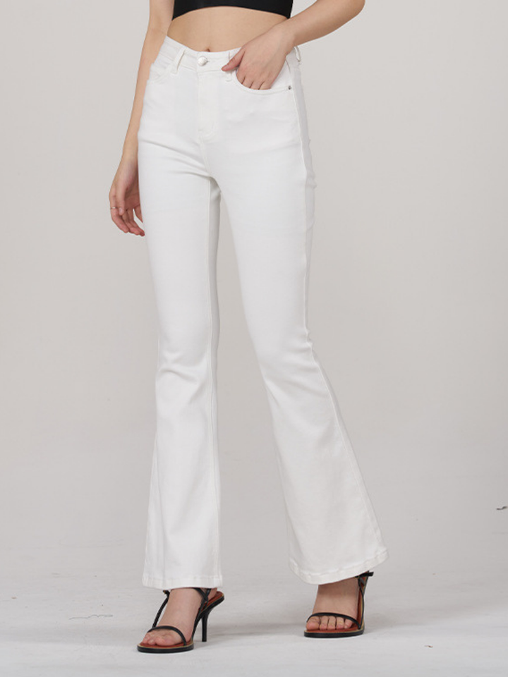Desta | Jean Large Blanc élégant Coupe Ample Pour Femmes