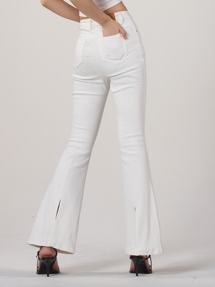 Desta | Jean Large Blanc élégant Coupe Ample Pour Femmes