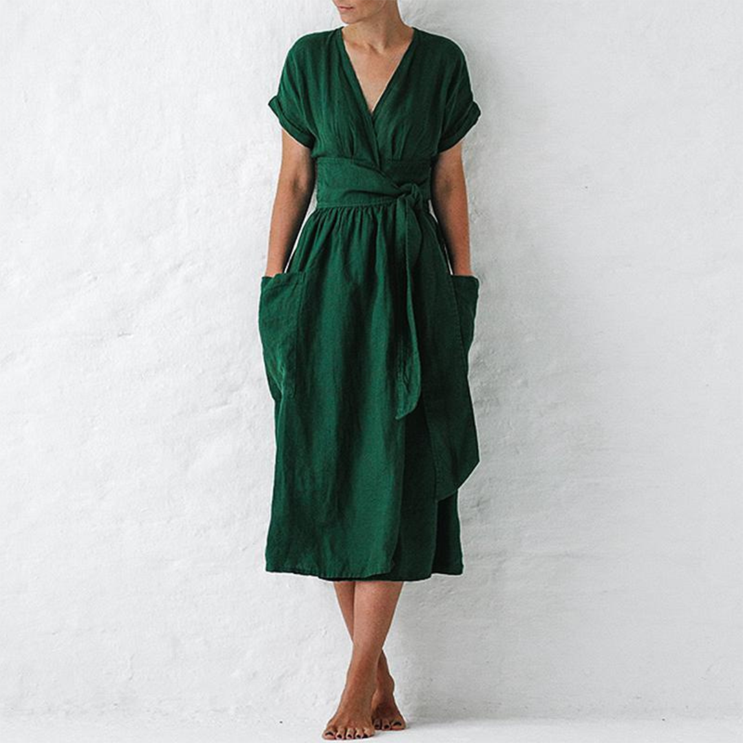 Talyra | Robe Décontractée à Col en V Pour Femmes