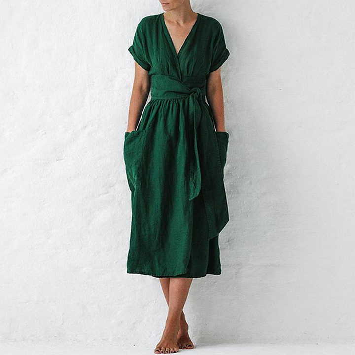 Talyra | Robe Décontractée à Col en V Pour Femmes
