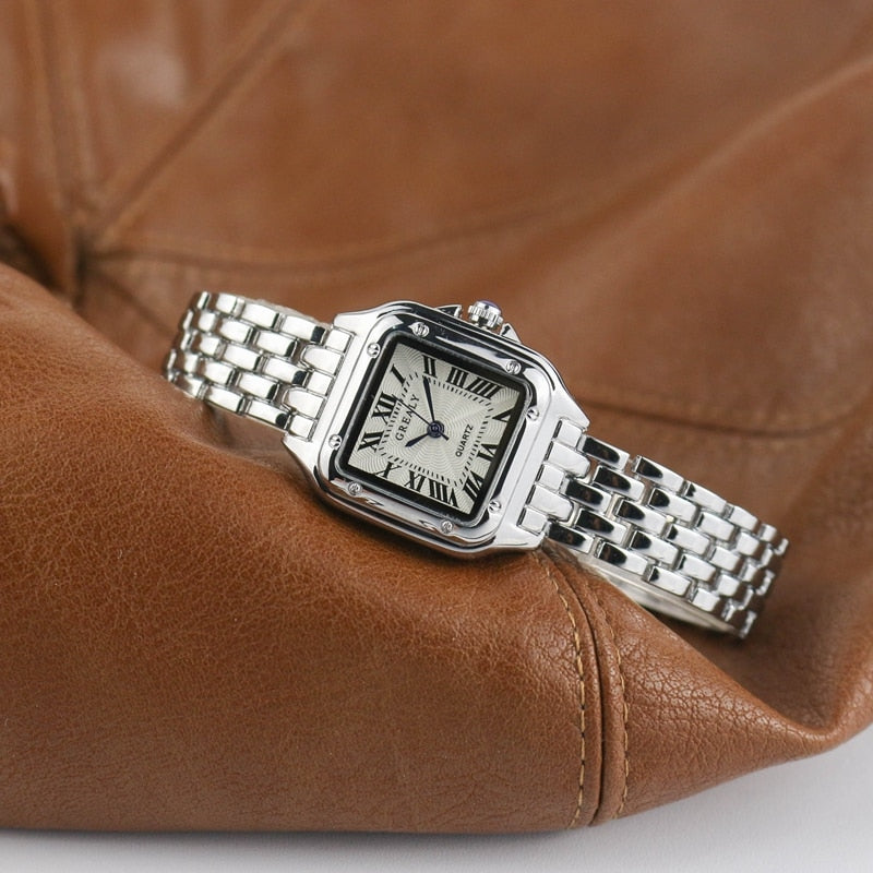 Irida | Montre Femme Square avec Bande en Acier Inoxydable