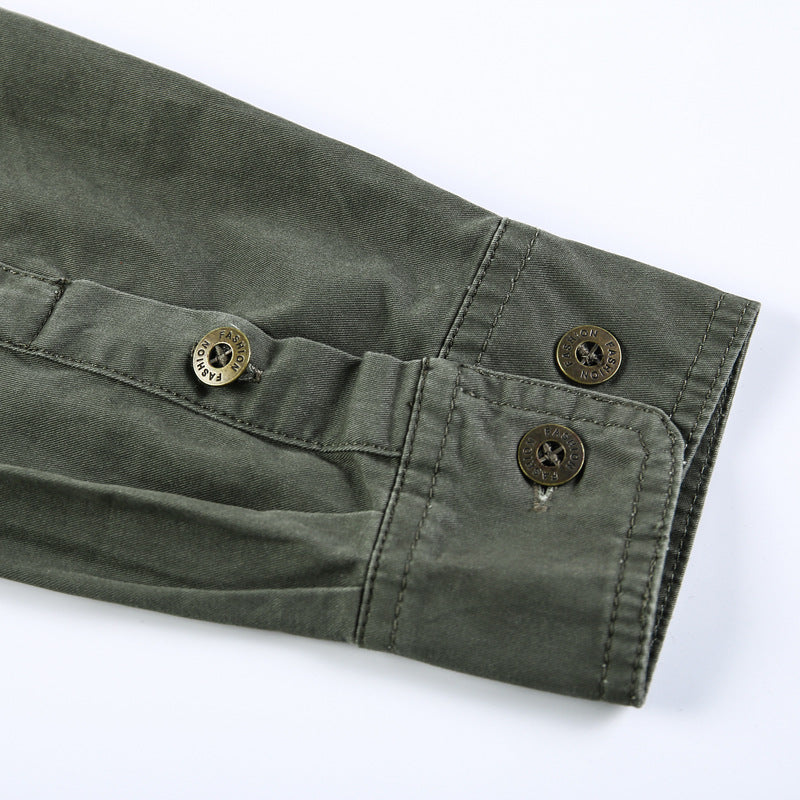 Fyran | Hommes Coton Chemise Avec Longue Manches Et Coffre Poches