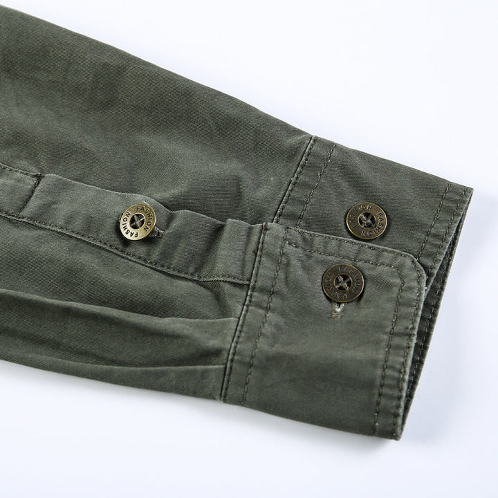 Fyran | Hommes Coton Chemise Avec Longue Manches Et Coffre Poches
