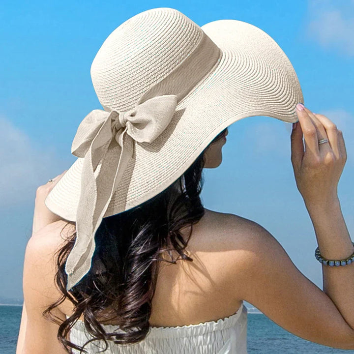 Malira | Chapeau Panama en Paille à Large Bord Pour Femme avec Nœud Papillon élégant